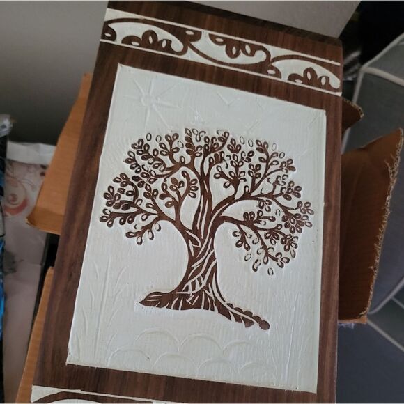 NIB INTAJ Handmade Rosewood Urn for Human Ashes Tree of Life Wooden - Picture 7 of 9